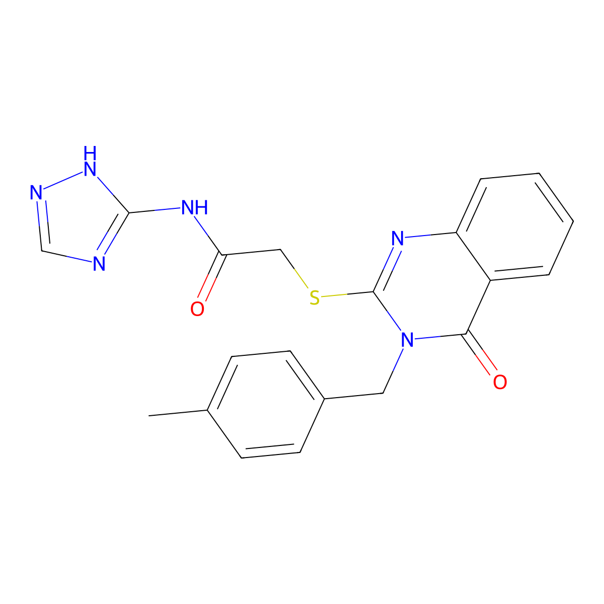 2-((3-(4-methylbenzyl)-4-oxo-3,4-dihydroquinazolin-2-yl)thio)-N-(4H-1,2,4-triazol-3-yl)acetamide molecular structure, CAS 1115976-49-2