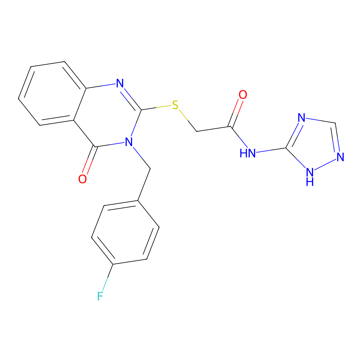 2-((3-(4-fluorobenzyl)-4-oxo-3,4-dihydroquinazolin-2-yl)thio)-N-(4H-1,2,4-triazol-3-yl)acetamide molecular structure, CAS 1115976-50-5