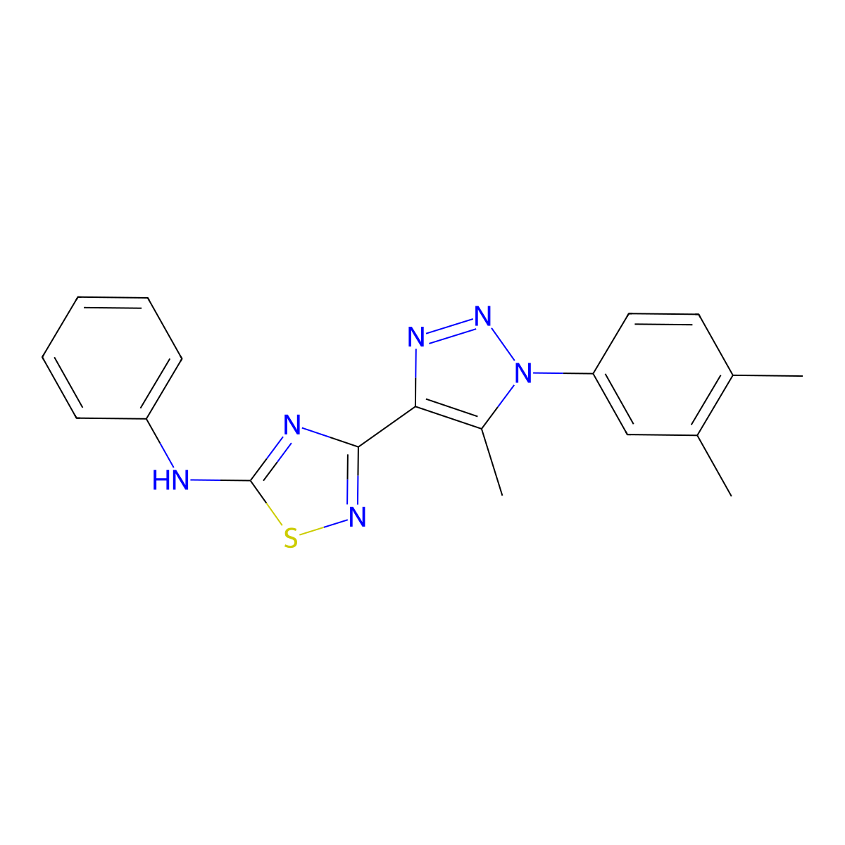 3-[1-(3,4-dimethylphenyl)-5-methyl-1H-1,2,3-triazol-4-yl]-N-phenyl-1,2,4-thiadiazol-5-amine molecular structure, CAS 1115976-60-7