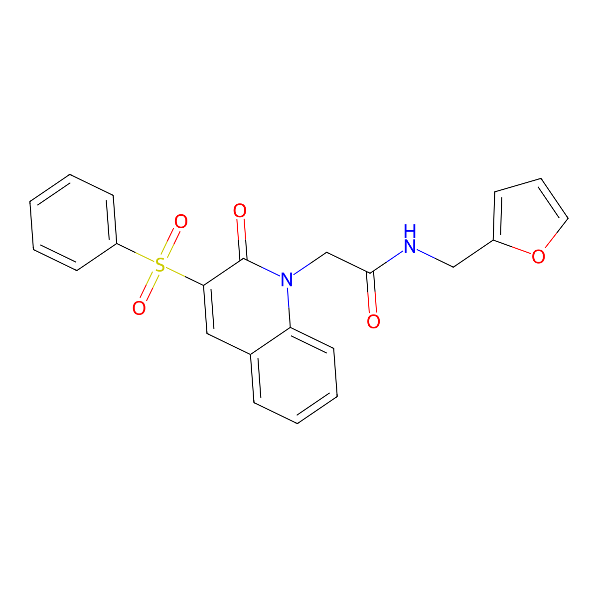N-(furan-2-ylmethyl)-2-(2-oxo-3-(phenylsulfonyl)quinolin-1(2H)-yl)acetamide molecular structure, CAS 1115979-50-4