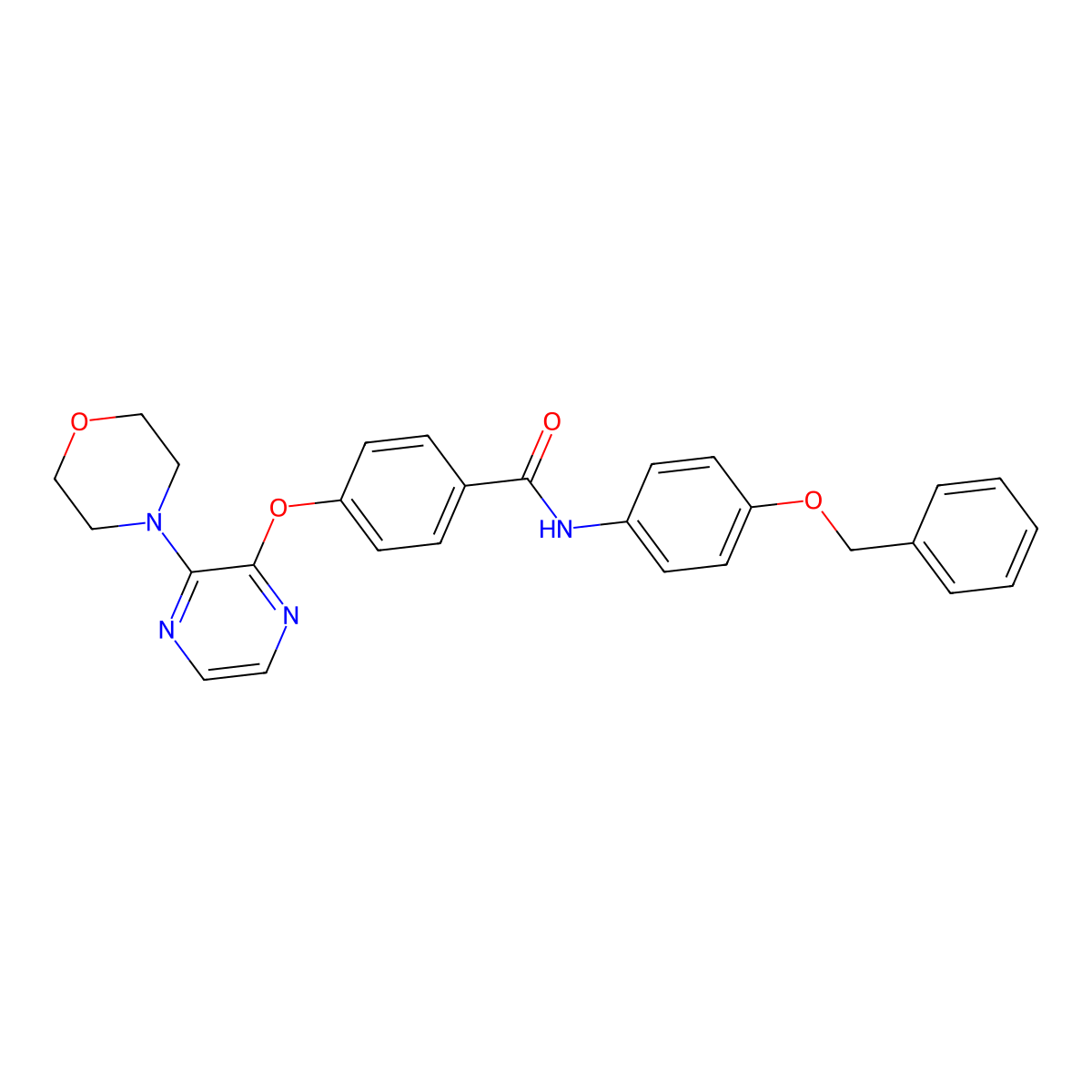 N-[4-(benzyloxy)phenyl]-4-{[3-(morpholin-4-yl)pyrazin-2-yl]oxy}benzamide molecular structure, CAS 1115979-70-8