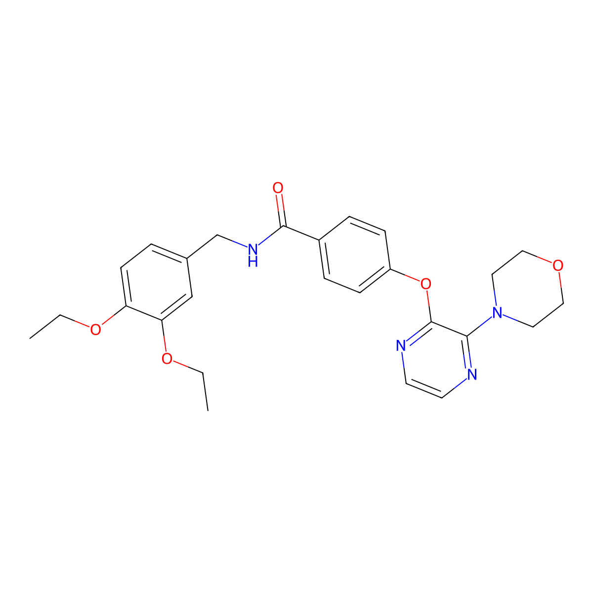 N-(3,4-diethoxybenzyl)-4-{[3-(morpholin-4-yl)pyrazin-2-yl]oxy}benzamide molecular structure, CAS 1115979-74-2