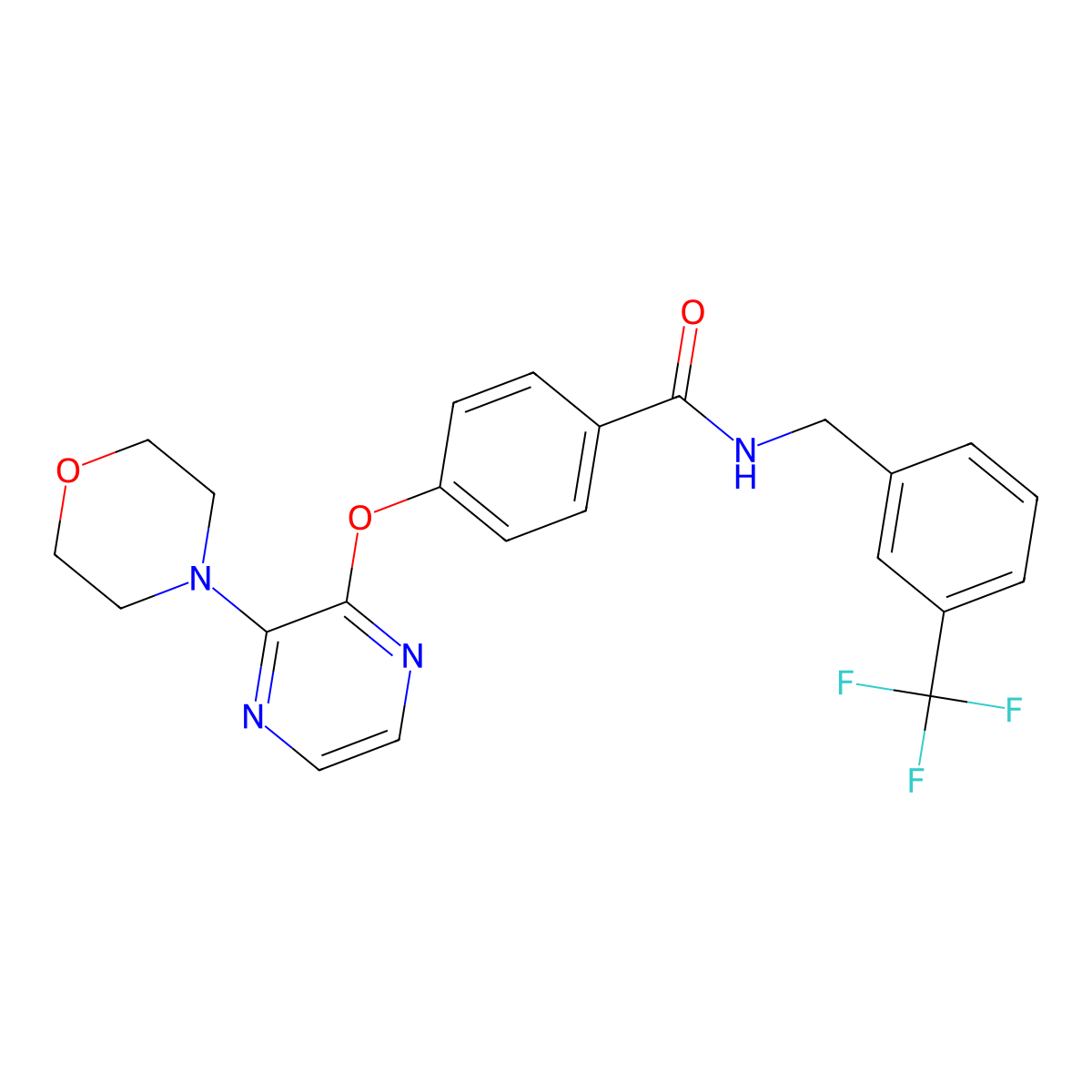 4-{[3-(Morpholin-4-YL)pyrazin-2-YL]oxy}-N-{[3-(trifluoromethyl)phenyl]methyl}benzamide molecular structure, CAS 1115979-75-3