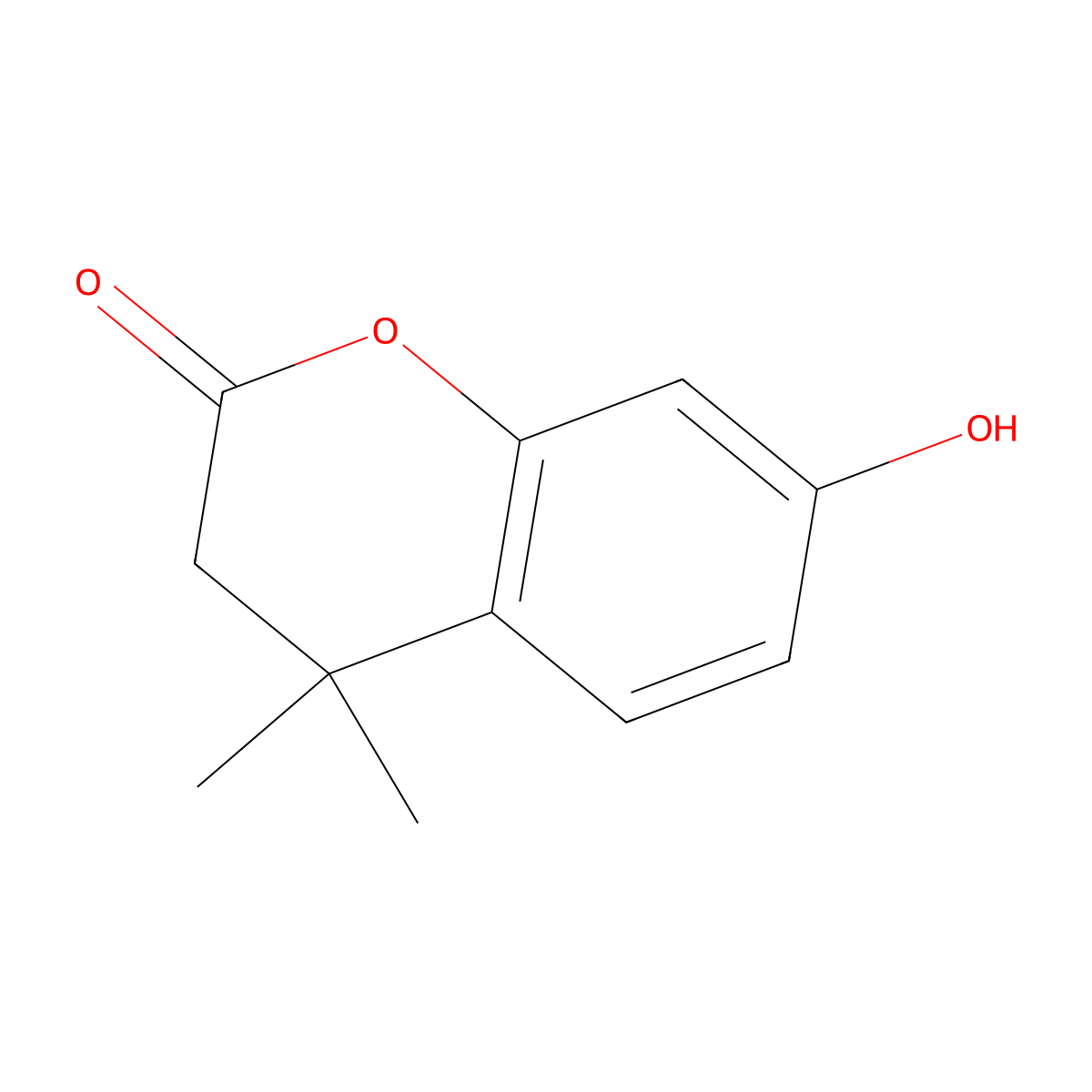 7-Hydroxy-4,4-dimethyl-3,4-dihydro-2H-1-benzopyran-2-one molecular structure, CAS 111598-56-2