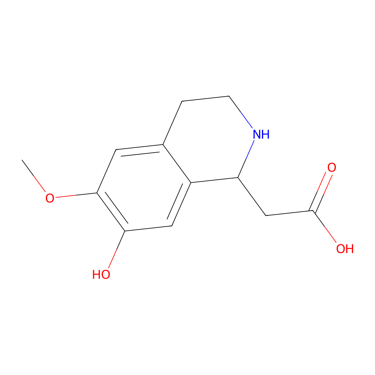 (7-Hydroxy-6-methoxy-1,2,3,4-tetrahydro-isoquinolin-1-YL)-acetic acid molecular structure, CAS 111599-06-5