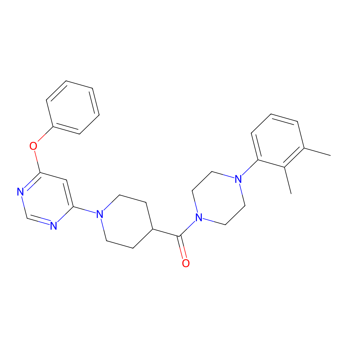 4-{4-[4-(2,3-Dimethylphenyl)piperazine-1-carbonyl]piperidin-1-YL}-6-phenoxypyrimidine molecular structure, CAS 1115998-86-1