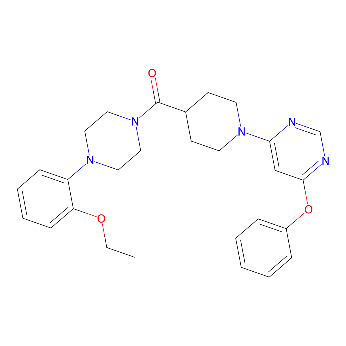 (4-(2-Ethoxyphenyl)piperazin-1-yl)(1-(6-phenoxypyrimidin-4-yl)piperidin-4-yl)methanone molecular structure, CAS 1115998-87-2