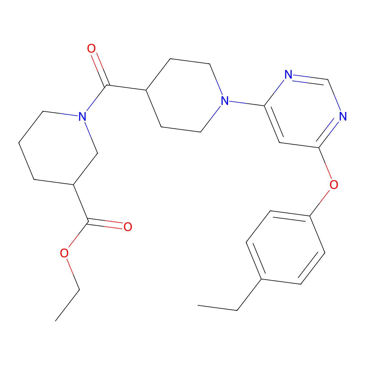 Ethyl 1-{1-[6-(4-ethylphenoxy)pyrimidin-4-yl]piperidine-4-carbonyl}piperidine-3-carboxylate molecular structure, CAS 1115998-91-8