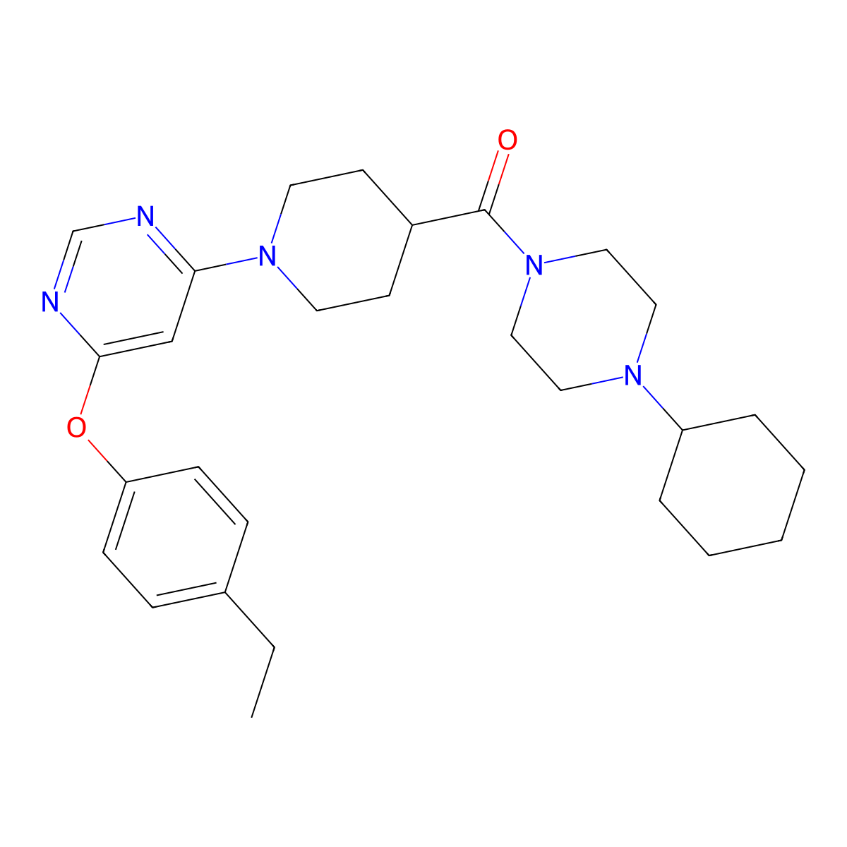 4-[4-(4-Cyclohexylpiperazine-1-carbonyl)piperidin-1-yl]-6-(4-ethylphenoxy)pyrimidine molecular structure, CAS 1115998-92-9