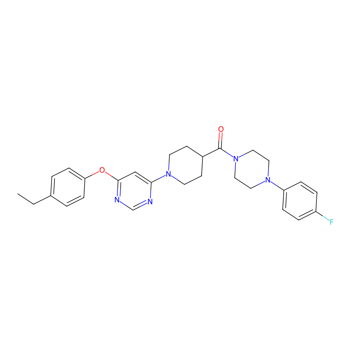 (1-(6-(4-Ethylphenoxy)pyrimidin-4-yl)piperidin-4-yl)(4-(4-fluorophenyl)piperazin-1-yl)methanone molecular structure, CAS 1115998-94-1