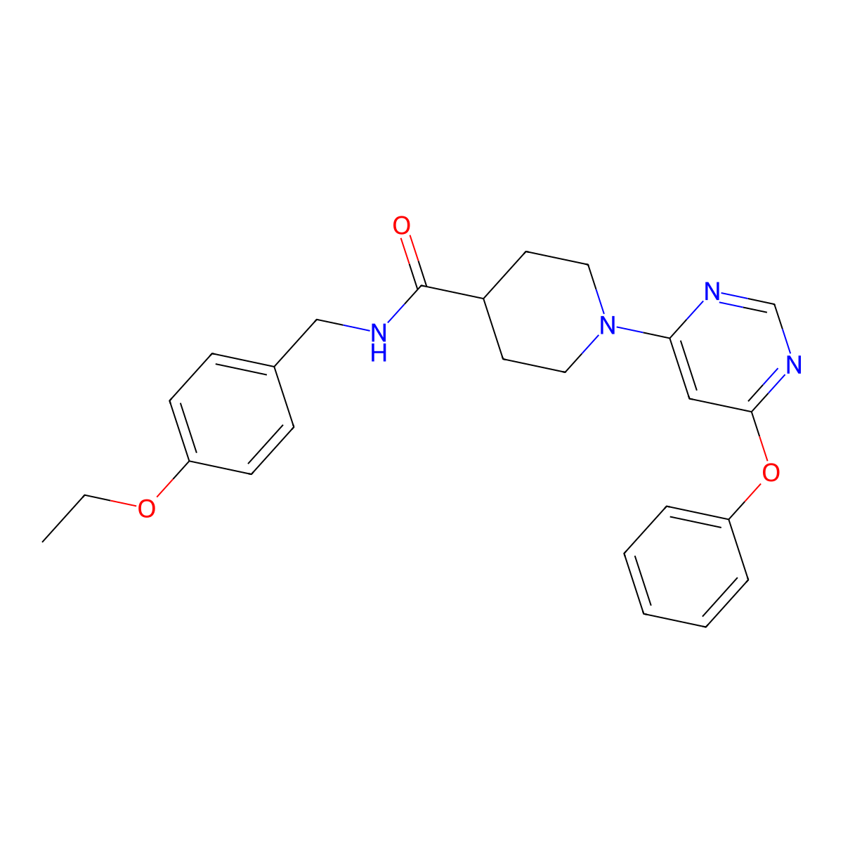 N-(4-ethoxybenzyl)-1-(6-phenoxypyrimidin-4-yl)piperidine-4-carboxamide molecular structure, CAS 1115998-97-4