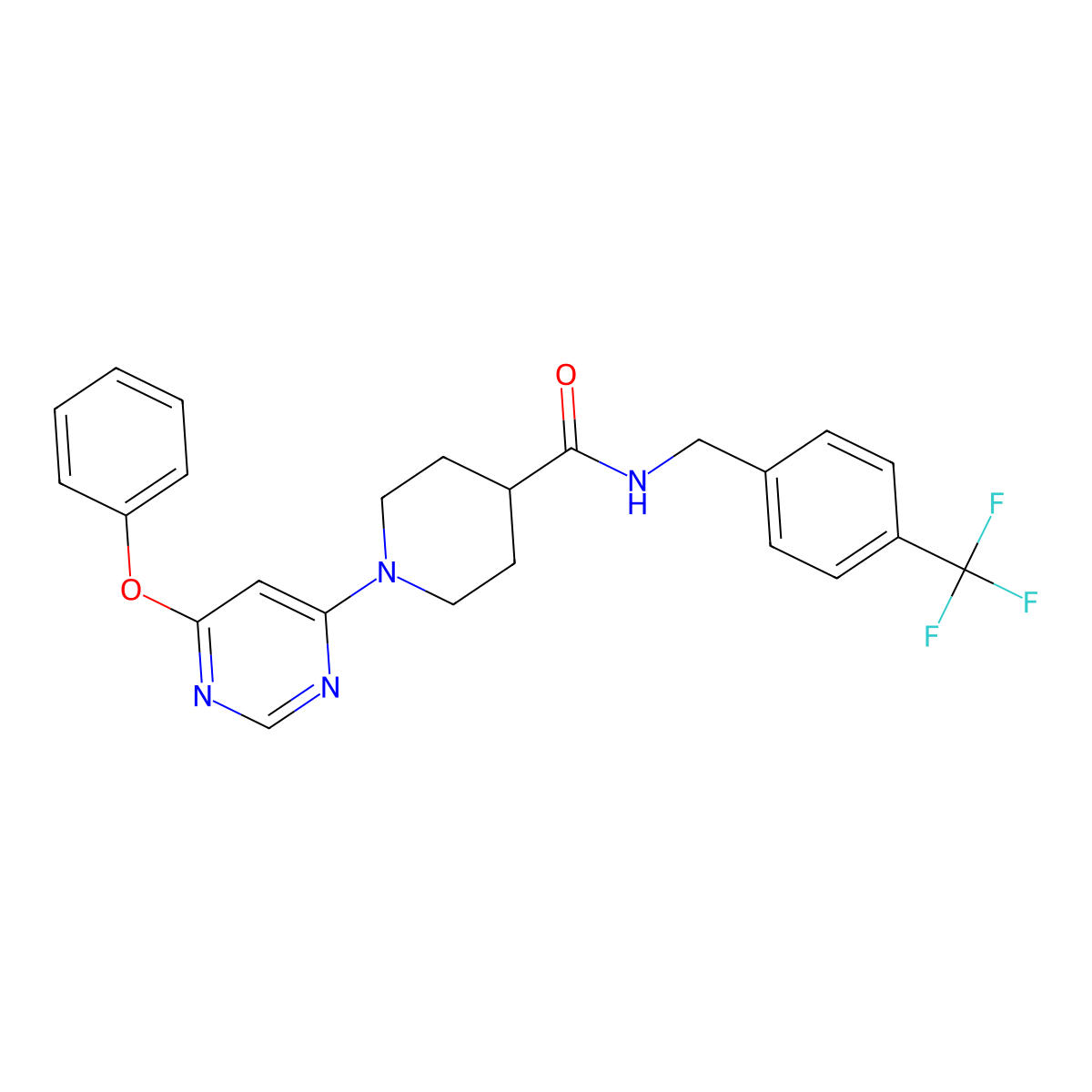 1-(6-phenoxypyrimidin-4-yl)-N-[4-(trifluoromethyl)benzyl]piperidine-4-carboxamide molecular structure, CAS 1115999-00-2