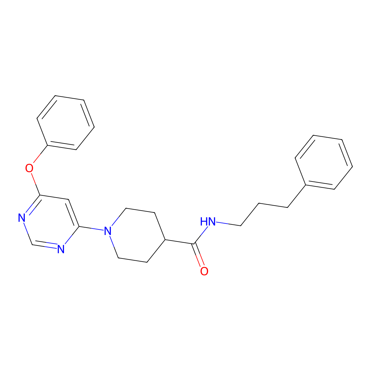 1-(6-phenoxypyrimidin-4-yl)-N-(3-phenylpropyl)piperidine-4-carboxamide molecular structure, CAS 1115999-01-3