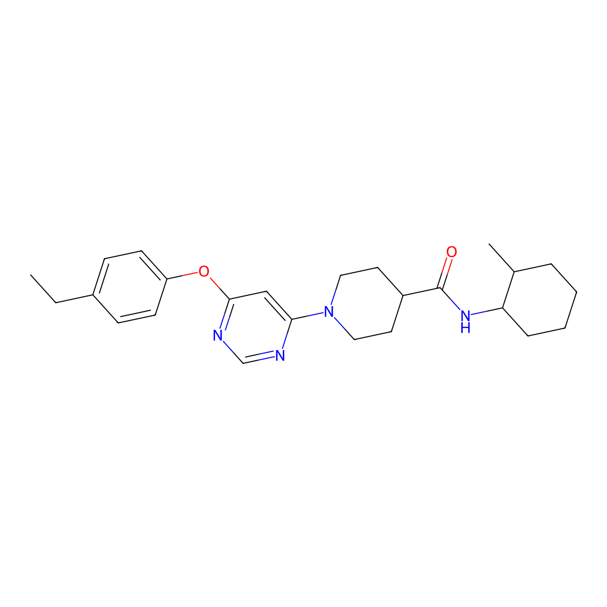 1-[6-(4-ethylphenoxy)pyrimidin-4-yl]-N-(2-methylcyclohexyl)piperidine-4-carboxamide molecular structure, CAS 1115999-03-5
