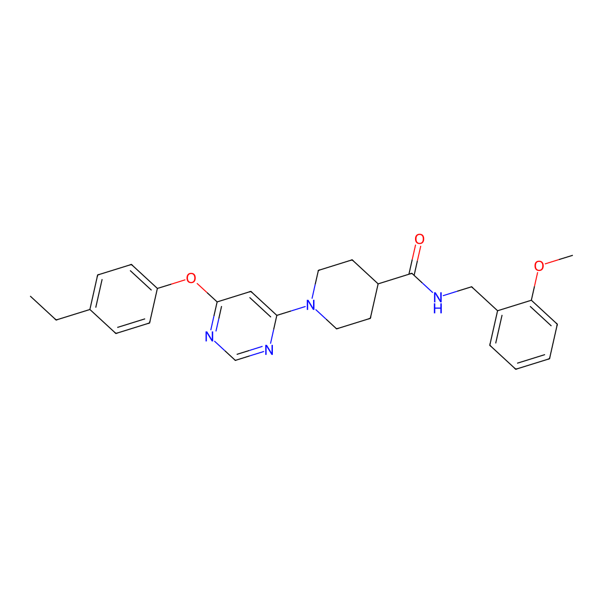 1-[6-(4-ethylphenoxy)pyrimidin-4-yl]-N-(2-methoxybenzyl)piperidine-4-carboxamide molecular structure, CAS 1115999-05-7