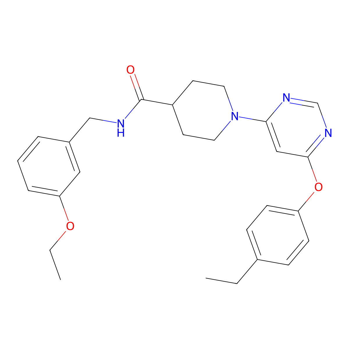 N-(3-ethoxybenzyl)-1-[6-(4-ethylphenoxy)pyrimidin-4-yl]piperidine-4-carboxamide molecular structure, CAS 1115999-06-8