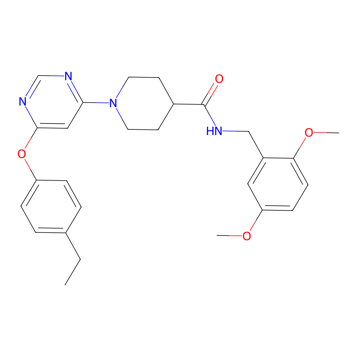 N-(2,5-dimethoxybenzyl)-1-[6-(4-ethylphenoxy)pyrimidin-4-yl]piperidine-4-carboxamide molecular structure, CAS 1115999-07-9