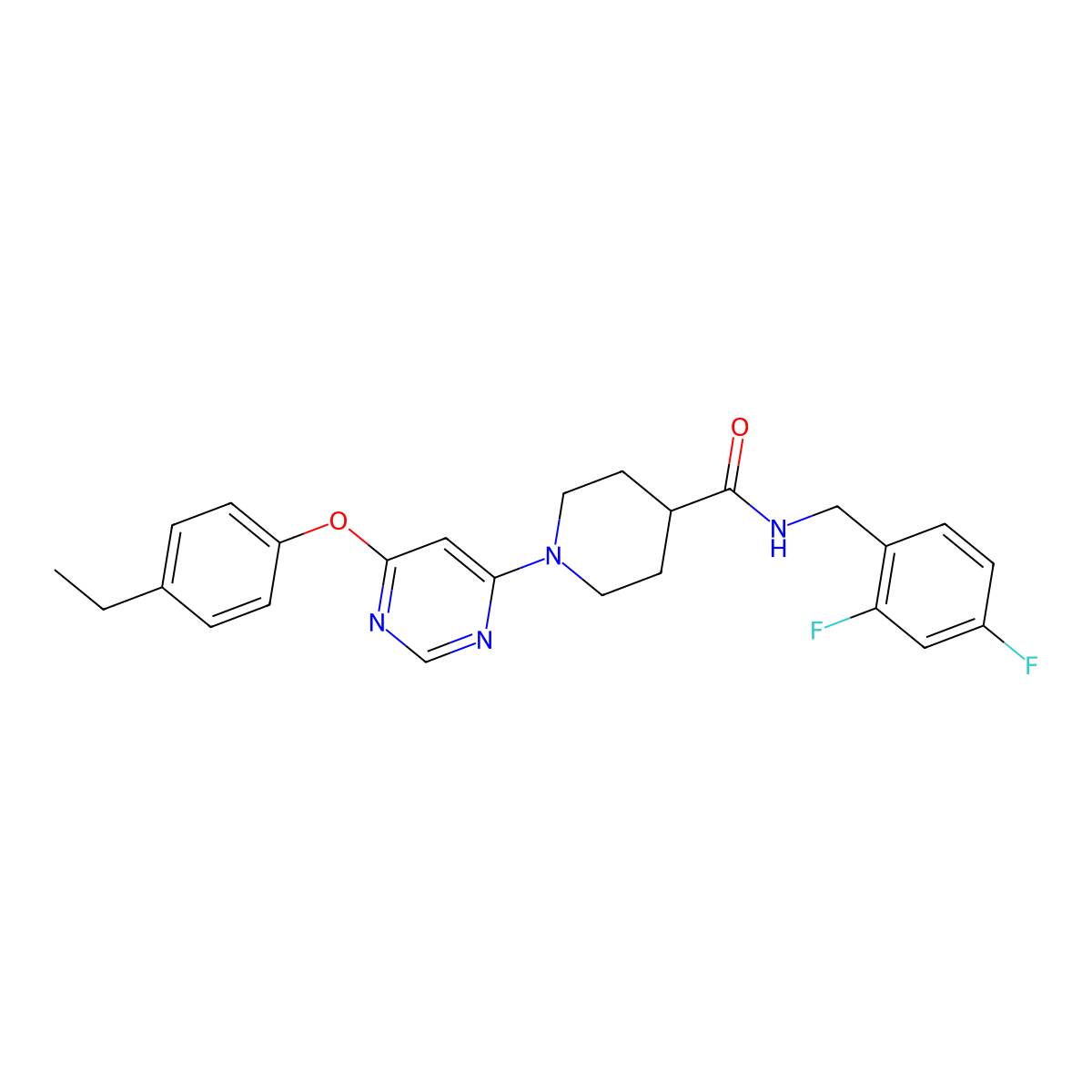 N-(2,4-difluorobenzyl)-1-[6-(4-ethylphenoxy)pyrimidin-4-yl]piperidine-4-carboxamide molecular structure, CAS 1115999-09-1