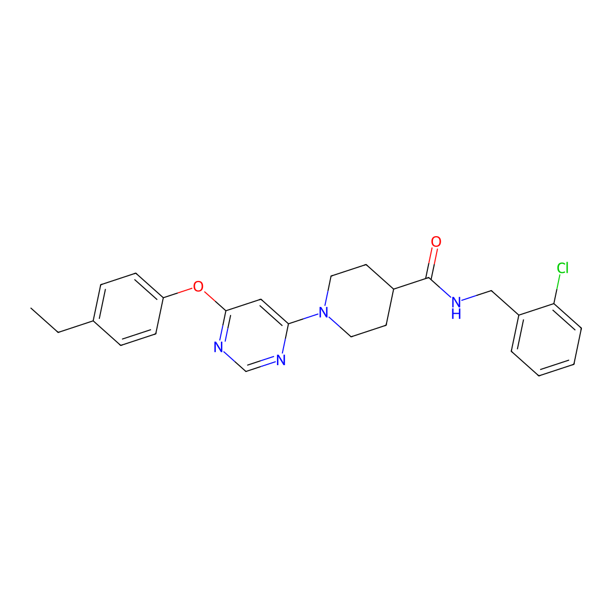 N-(2-chlorobenzyl)-1-[6-(4-ethylphenoxy)pyrimidin-4-yl]piperidine-4-carboxamide molecular structure, CAS 1115999-10-4