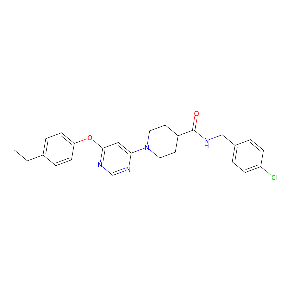 N-(4-chlorobenzyl)-1-[6-(4-ethylphenoxy)pyrimidin-4-yl]piperidine-4-carboxamide molecular structure, CAS 1115999-11-5