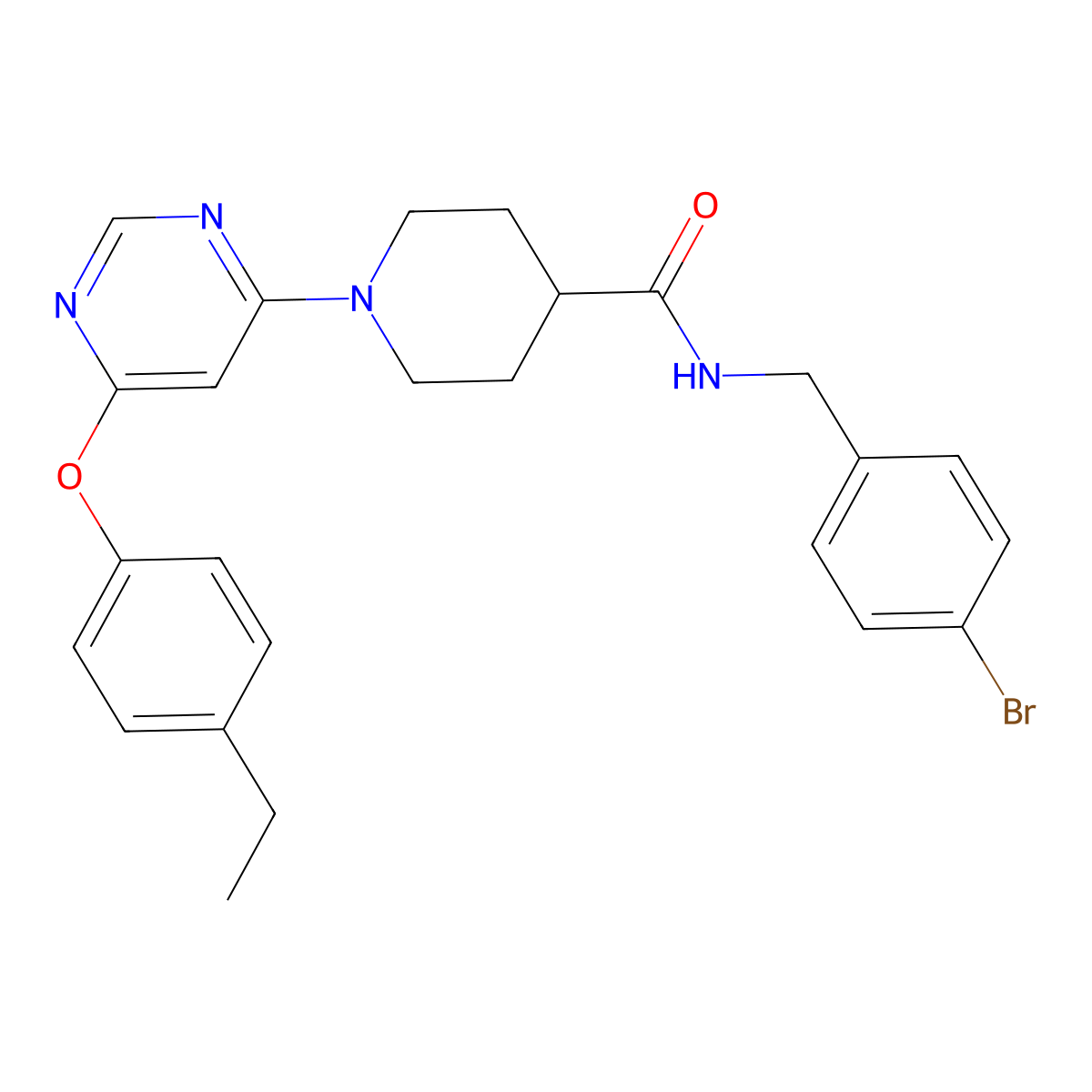 N-(4-bromobenzyl)-1-[6-(4-ethylphenoxy)pyrimidin-4-yl]piperidine-4-carboxamide molecular structure, CAS 1115999-12-6