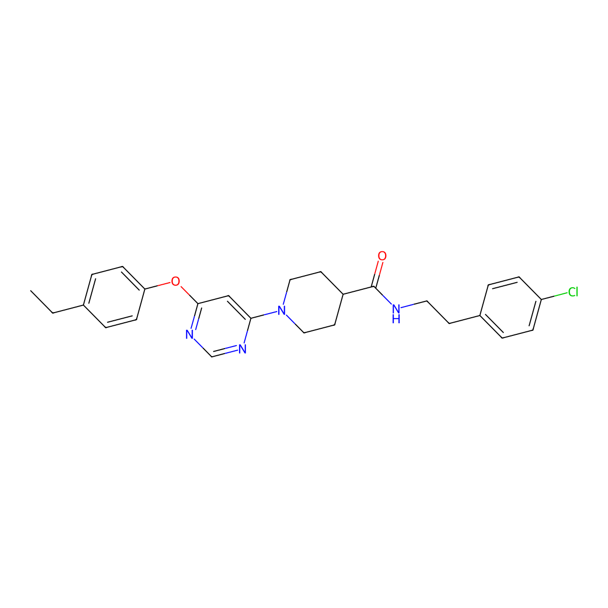 N-[2-(4-chlorophenyl)ethyl]-1-[6-(4-ethylphenoxy)pyrimidin-4-yl]piperidine-4-carboxamide molecular structure, CAS 1115999-16-0