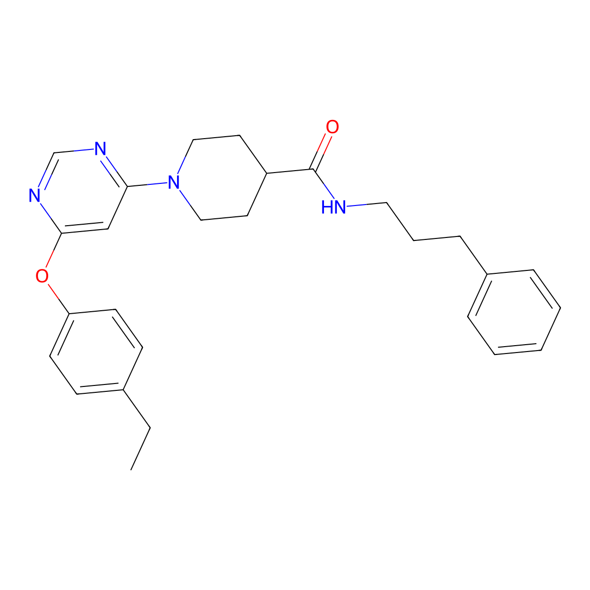 1-[6-(4-ethylphenoxy)pyrimidin-4-yl]-N-(3-phenylpropyl)piperidine-4-carboxamide molecular structure, CAS 1115999-17-1