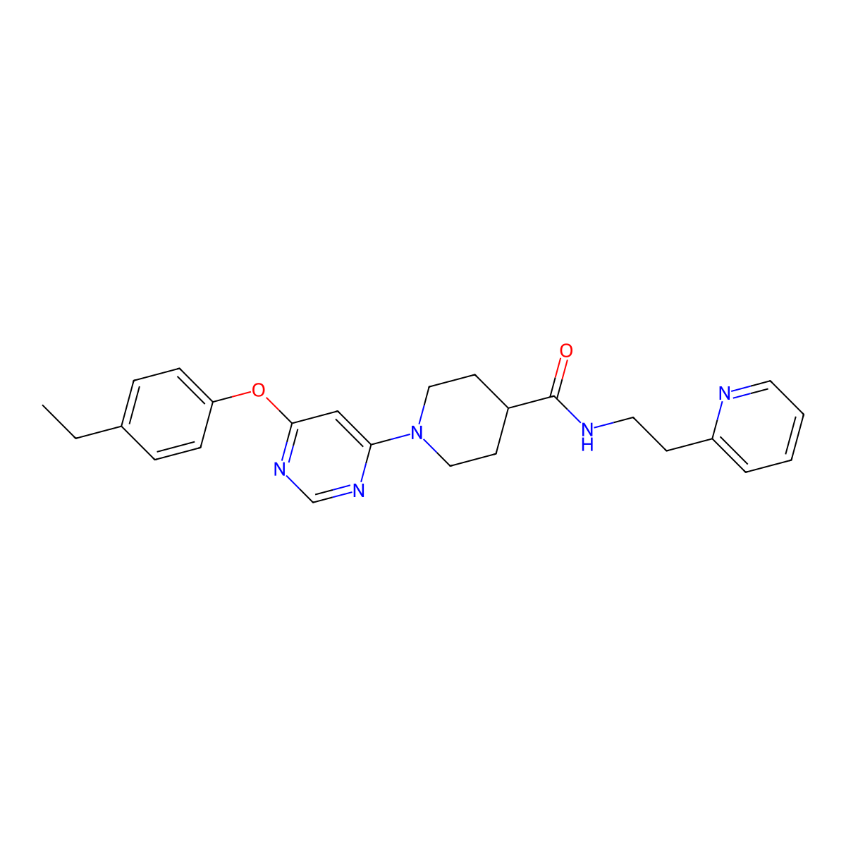 1-[6-(4-ethylphenoxy)pyrimidin-4-yl]-N-[2-(pyridin-2-yl)ethyl]piperidine-4-carboxamide molecular structure, CAS 1115999-19-3