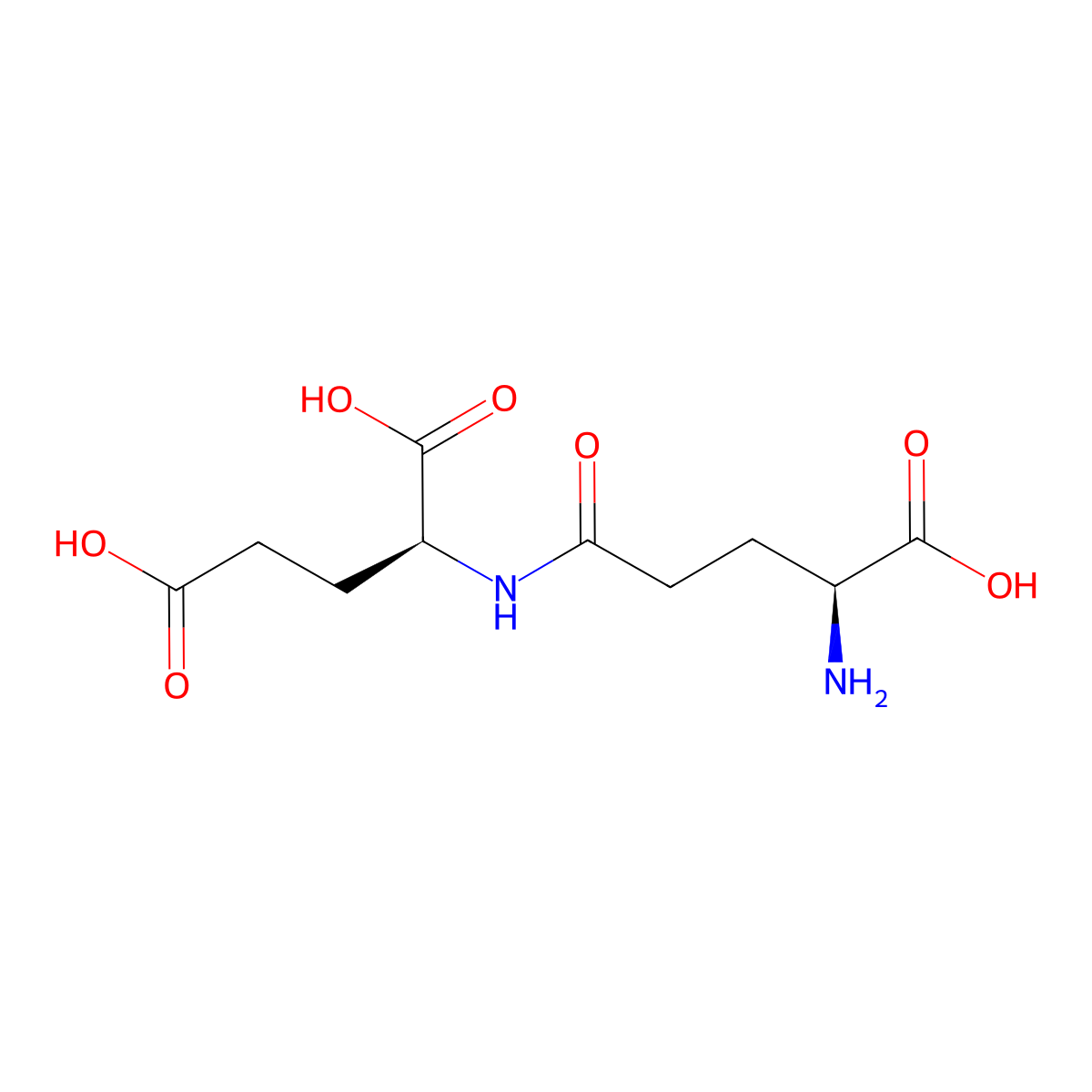 L-gamma-glutamyl-L-glutamic acid molecular structure, CAS 1116-22-9