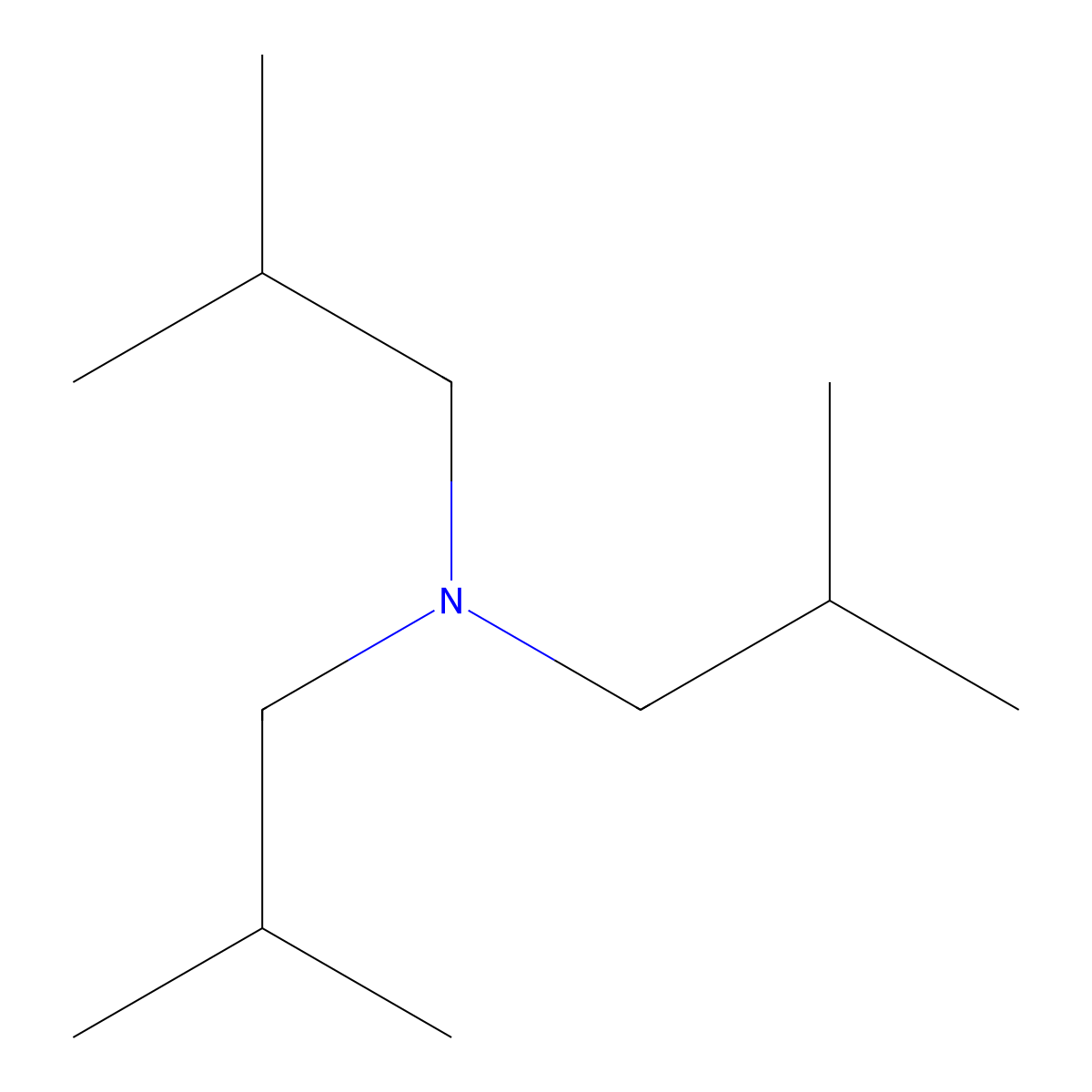 Triisobutylamine molecular structure, CAS 1116-40-1