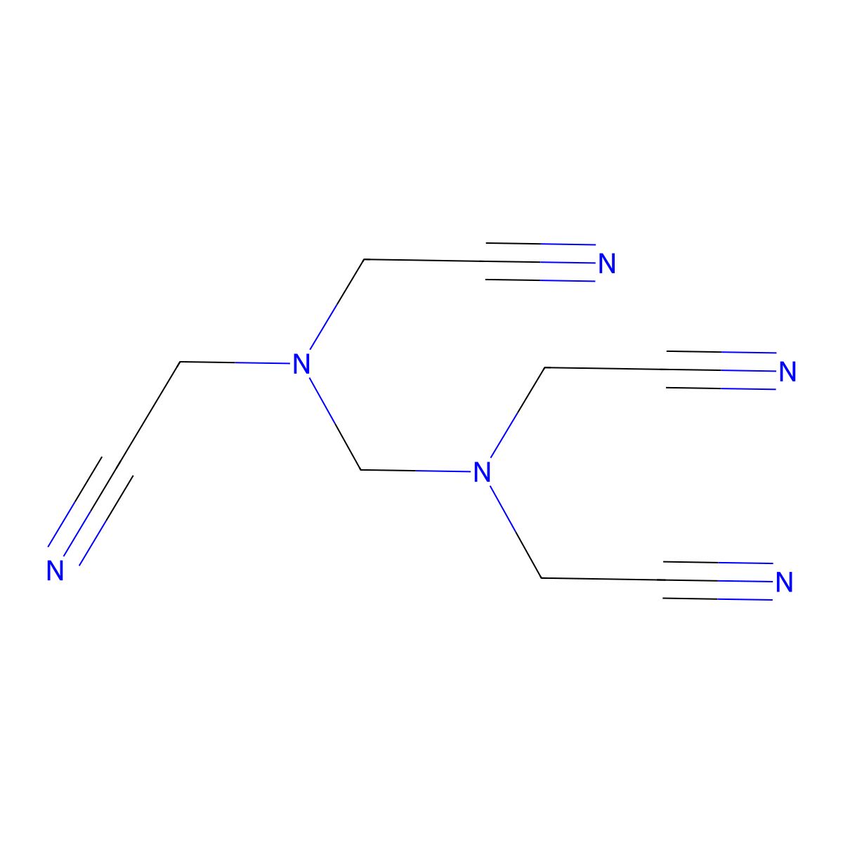 Acetonitrile, (methylenedinitrilo)tetra- molecular structure, CAS 1116-43-4