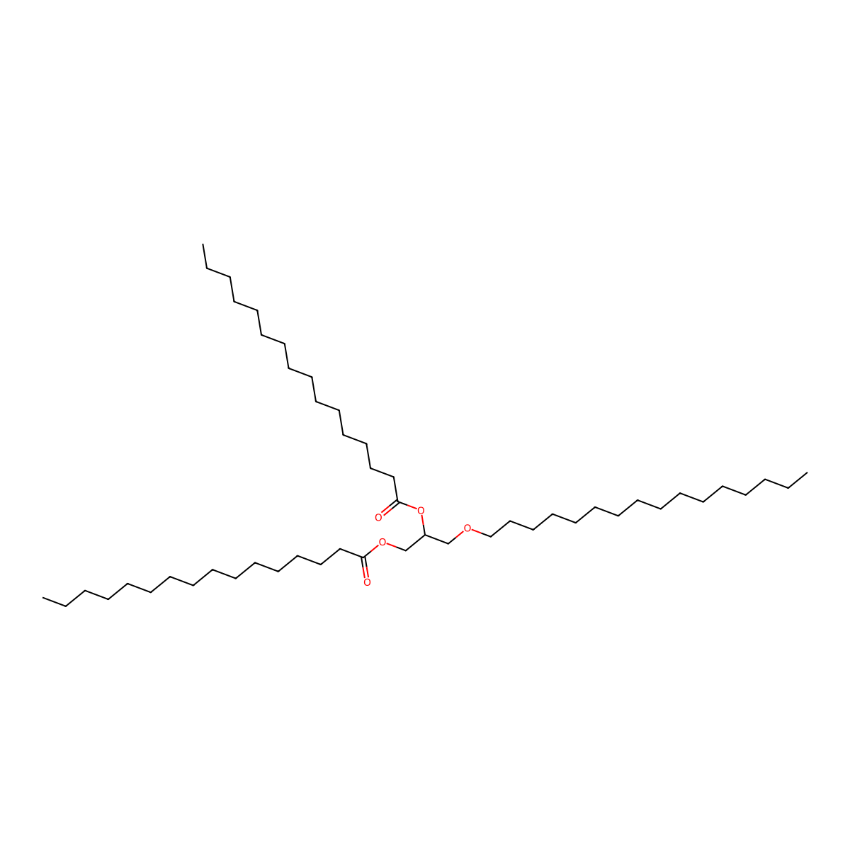 Palmitic acid, [(hexadecyloxy)methyl]ethylene ester molecular structure, CAS 1116-45-6
