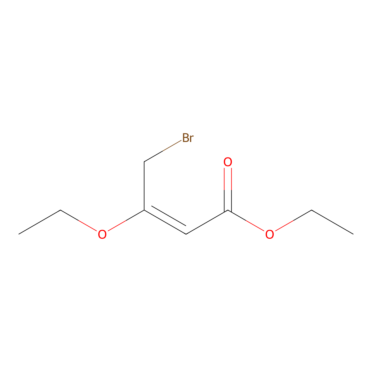 Ethyl 4-bromo-3-ethoxybut-2-enoate molecular structure, CAS 1116-50-3
