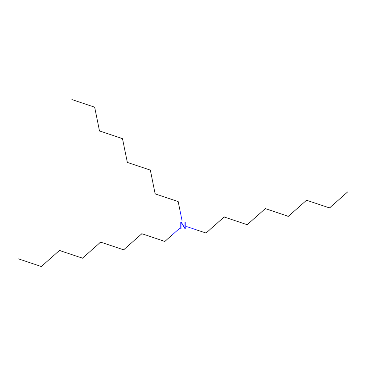Trioctylamine molecular structure, CAS 1116-76-3