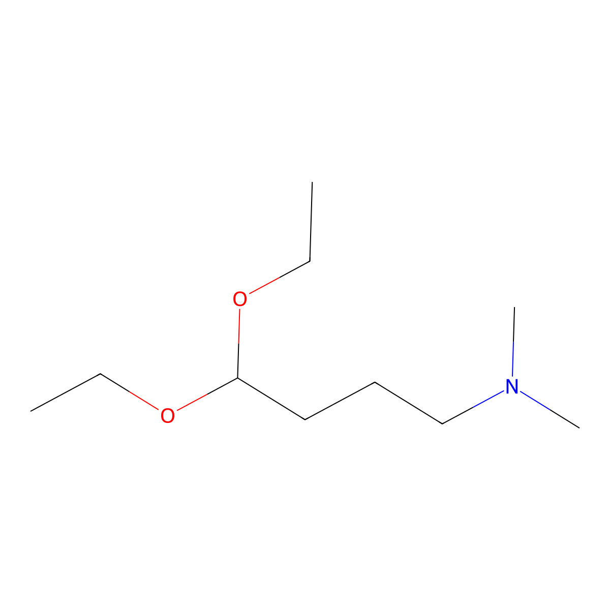 4,4-diethoxy-N,N-dimethyl-1-butanamine molecular structure, CAS 1116-77-4