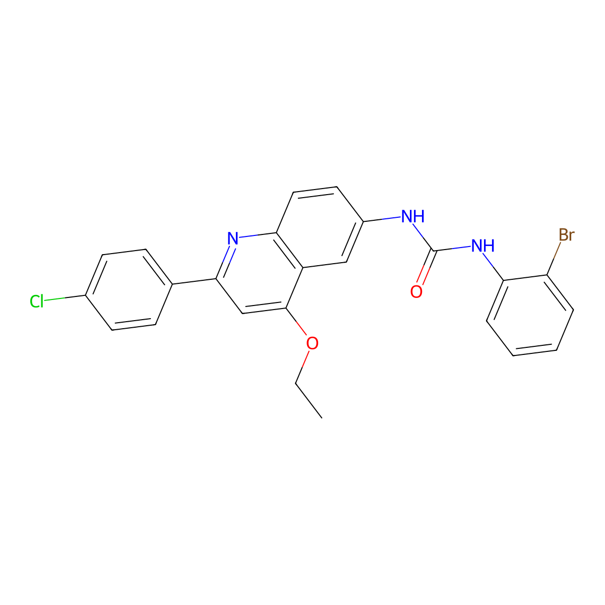 1-(2-Bromophenyl)-3-[2-(4-chlorophenyl)-4-ethoxyquinolin-6-yl]urea molecular structure, CAS 1116001-54-7