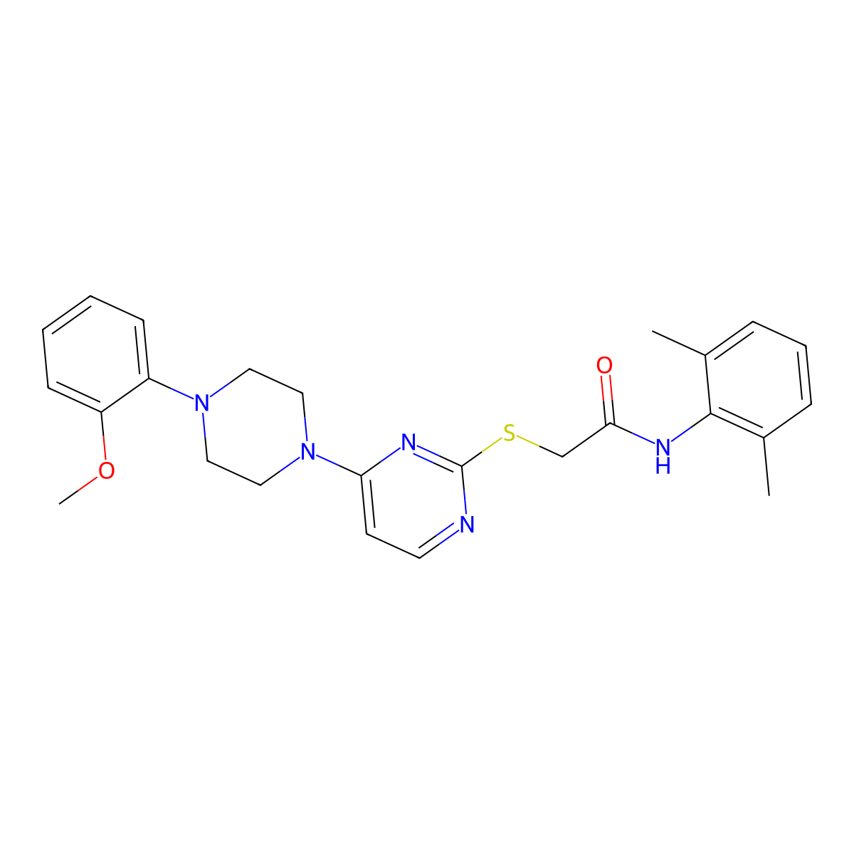 N-(2,6-dimethylphenyl)-2-({4-[4-(2-methoxyphenyl)piperazin-1-yl]pyrimidin-2-yl}sulfanyl)acetamide molecular structure, CAS 1116002-07-3