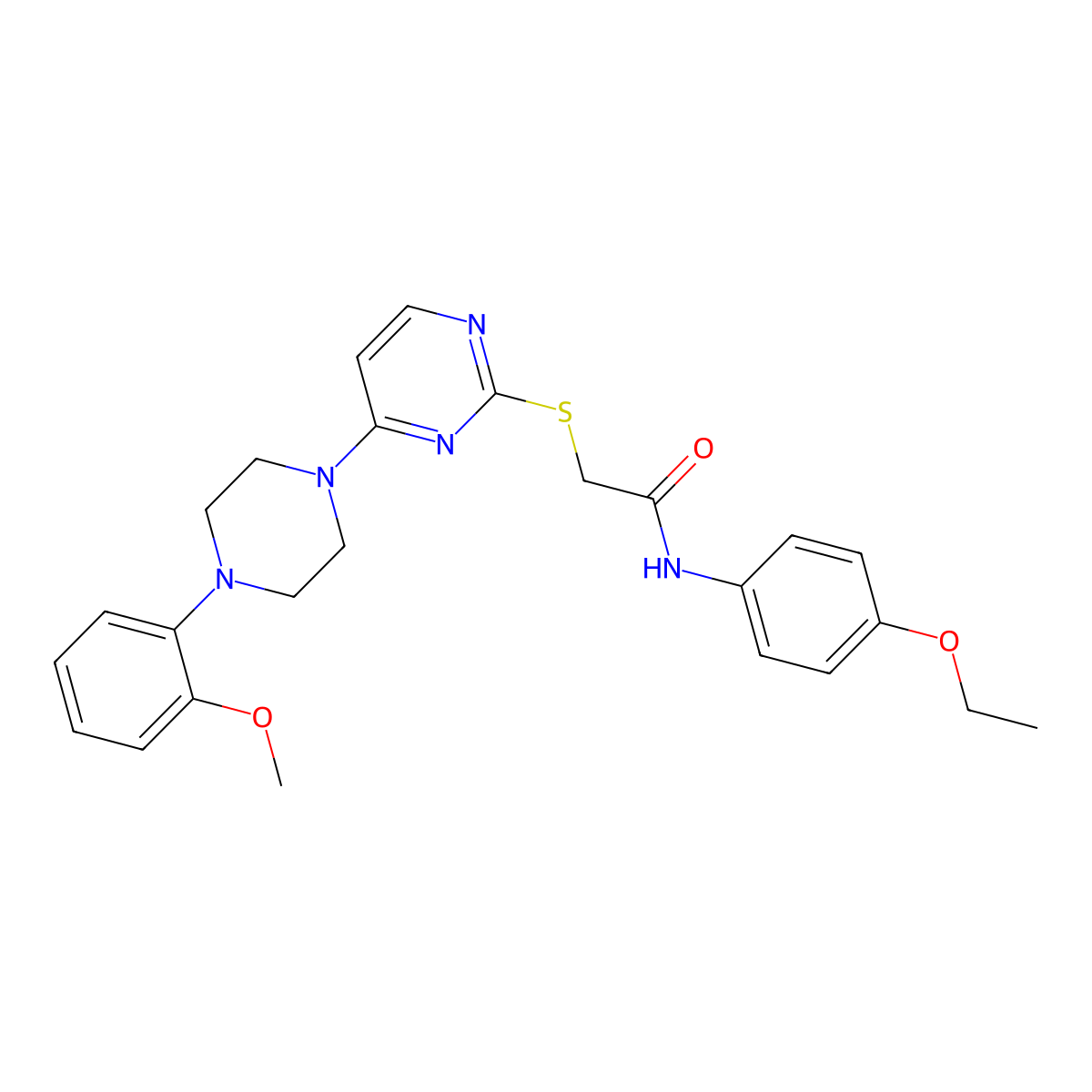 N-(4-ethoxyphenyl)-2-({4-[4-(2-methoxyphenyl)piperazin-1-yl]pyrimidin-2-yl}sulfanyl)acetamide molecular structure, CAS 1116002-09-5