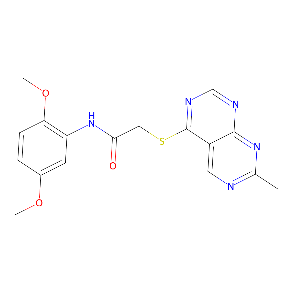 N-(2,5-dimethoxyphenyl)-2-((7-methylpyrimido[4,5-d]pyrimidin-4-yl)thio)acetamide molecular structure, CAS 1116005-99-2