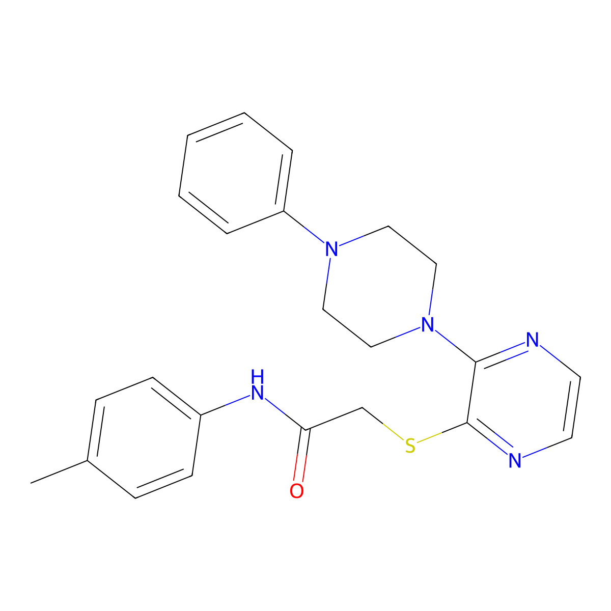 N-(4-methylphenyl)-2-{[3-(4-phenylpiperazin-1-yl)pyrazin-2-yl]sulfanyl}acetamide molecular structure, CAS 1116007-21-6