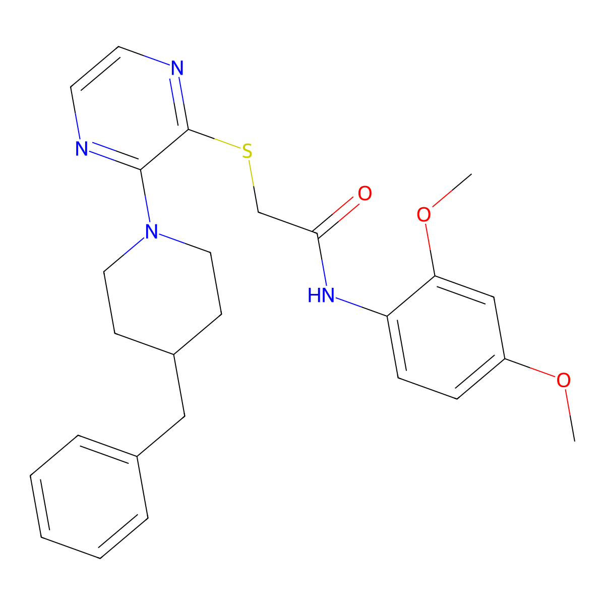 2-{[3-(4-benzylpiperidin-1-yl)pyrazin-2-yl]sulfanyl}-N-(2,4-dimethoxyphenyl)acetamide molecular structure, CAS 1116007-25-0
