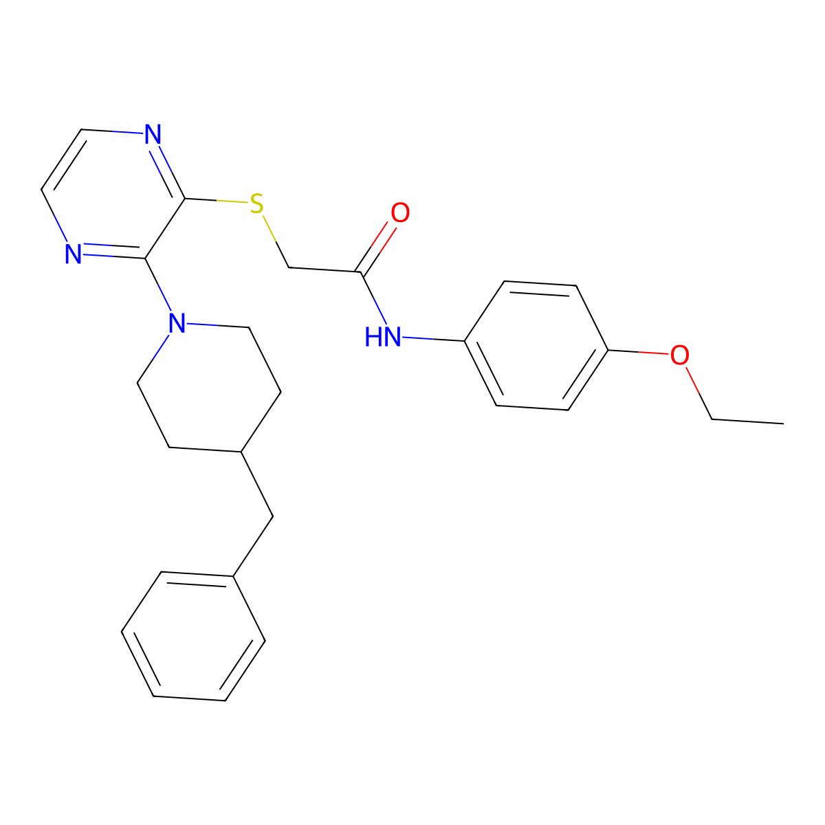 2-{[3-(4-benzylpiperidin-1-yl)pyrazin-2-yl]sulfanyl}-N-(4-ethoxyphenyl)acetamide molecular structure, CAS 1116007-26-1