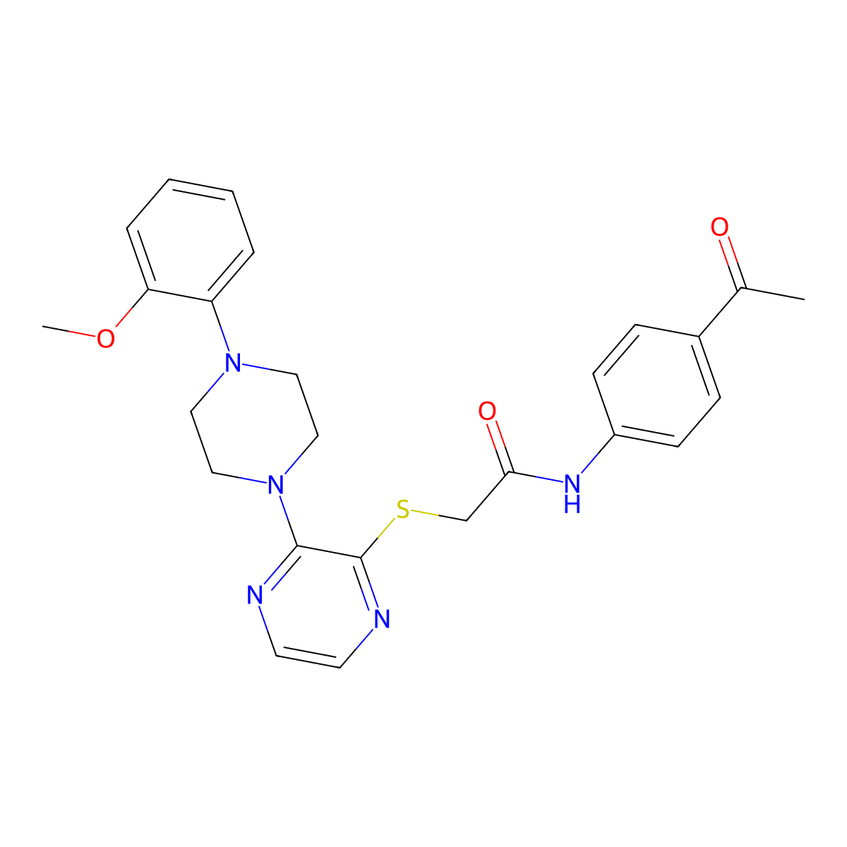 N-(4-acetylphenyl)-2-({3-[4-(2-methoxyphenyl)piperazin-1-yl]pyrazin-2-yl}sulfanyl)acetamide molecular structure, CAS 1116007-36-3
