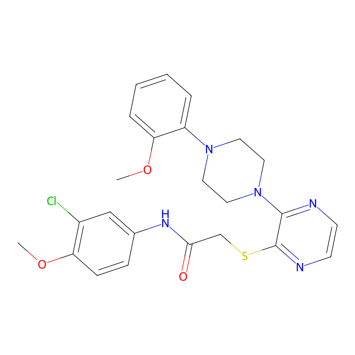 N-(3-chloro-4-methoxyphenyl)-2-({3-[4-(2-methoxyphenyl)piperazin-1-yl]pyrazin-2-yl}sulfanyl)acetamide molecular structure, CAS 1116007-41-0