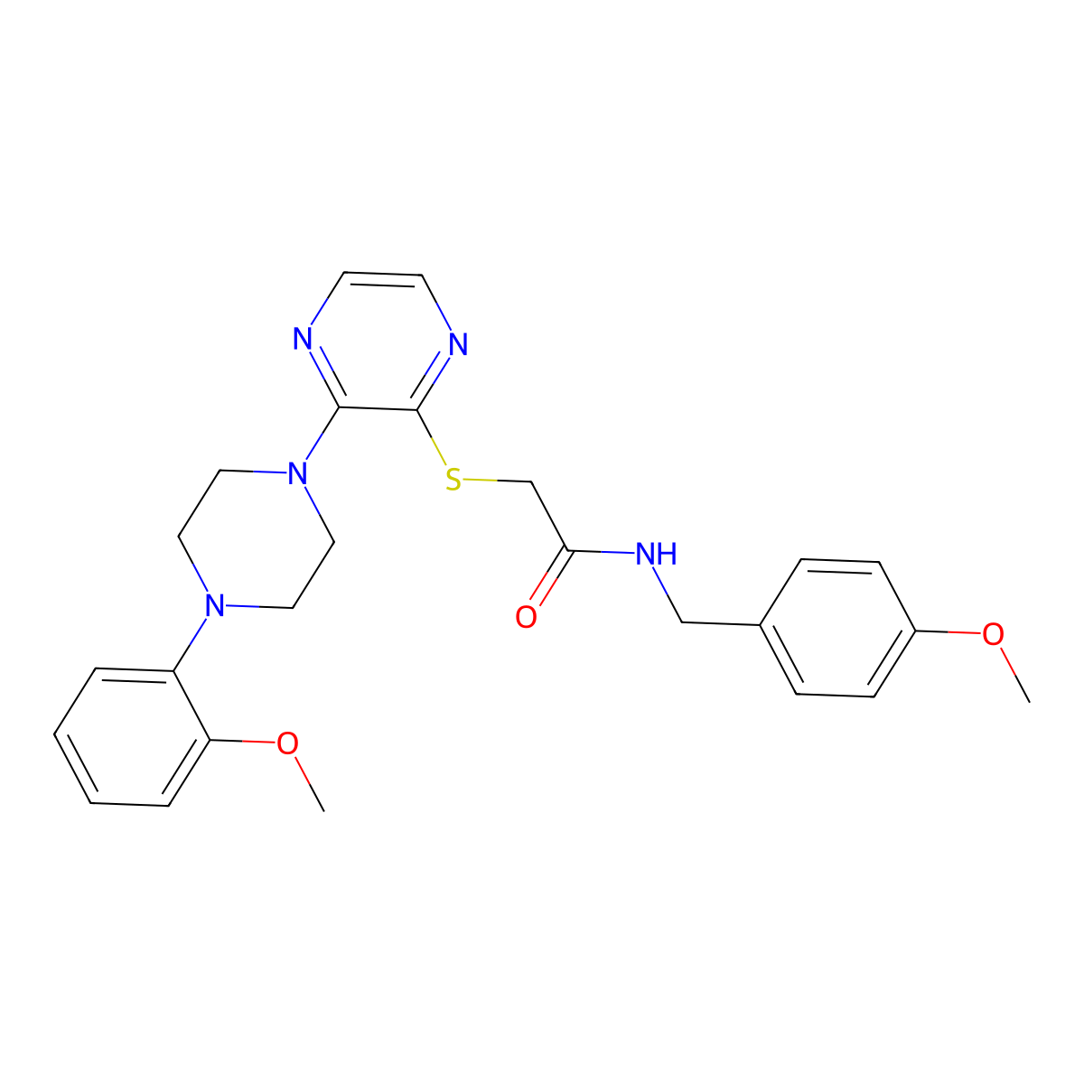 N-[(4-methoxyphenyl)methyl]-2-({3-[4-(2-methoxyphenyl)piperazin-1-yl]pyrazin-2-yl}sulfanyl)acetamide molecular structure, CAS 1116007-42-1