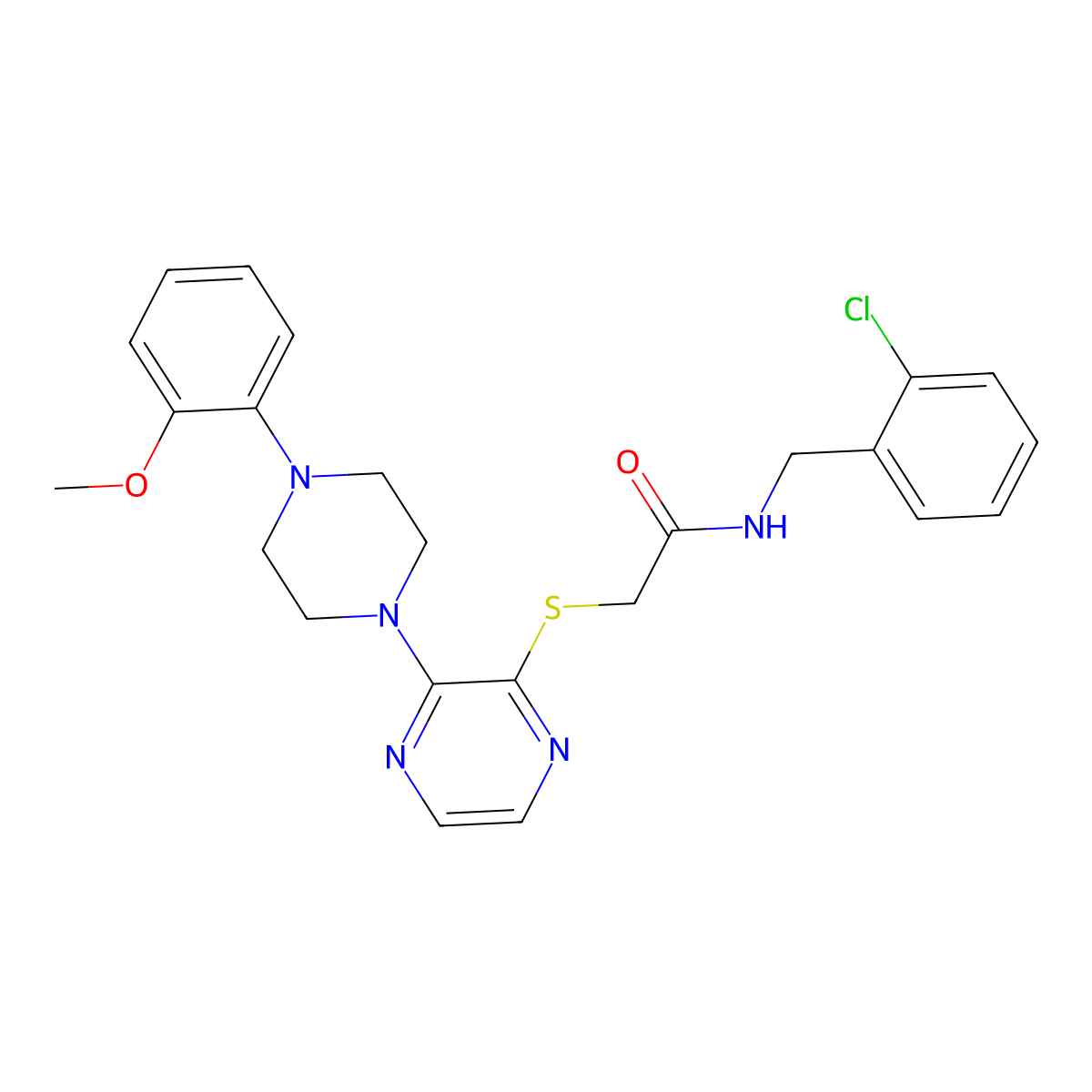 N-[(2-chlorophenyl)methyl]-2-({3-[4-(2-methoxyphenyl)piperazin-1-yl]pyrazin-2-yl}sulfanyl)acetamide molecular structure, CAS 1116007-43-2