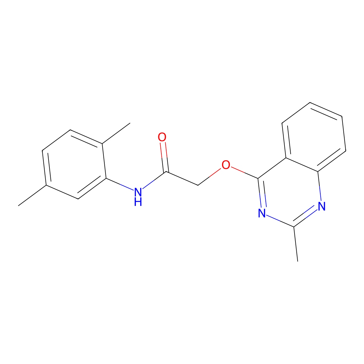N-(2,5-dimethylphenyl)-2-[(2-methylquinazolin-4-yl)oxy]acetamide molecular structure, CAS 1116017-14-1