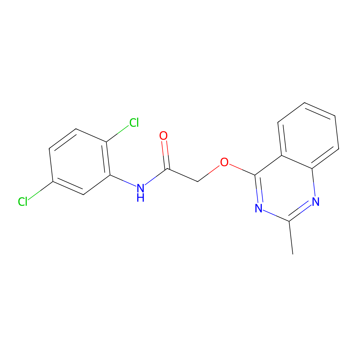 N-(2,5-dichlorophenyl)-2-[(2-methylquinazolin-4-yl)oxy]acetamide molecular structure, CAS 1116017-16-3