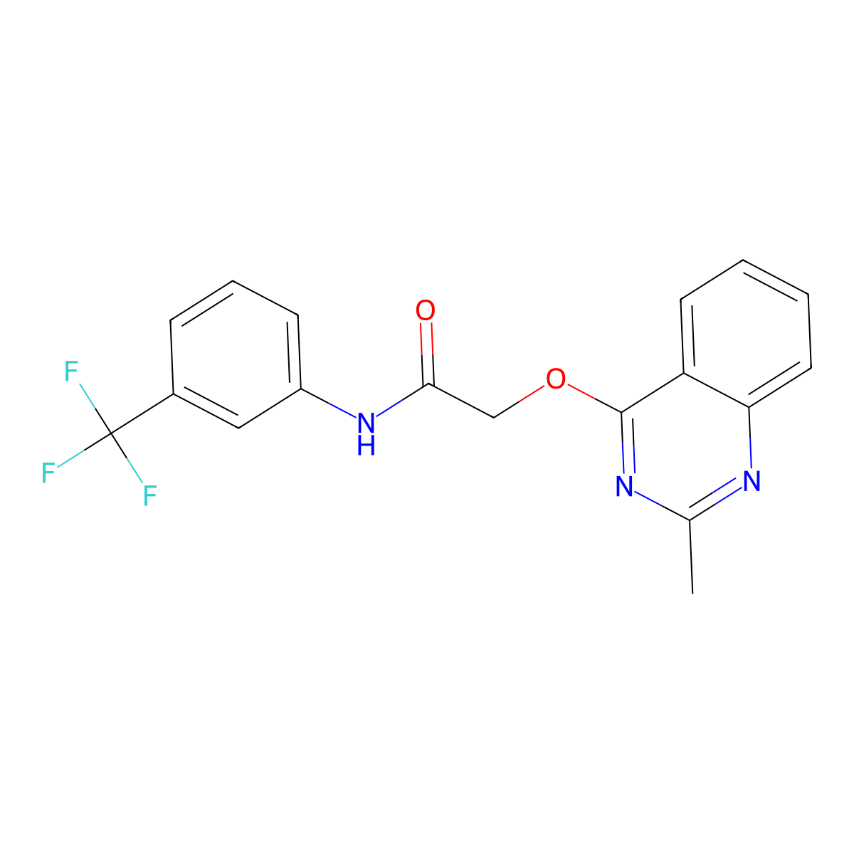2-[(2-methylquinazolin-4-yl)oxy]-N-[3-(trifluoromethyl)phenyl]acetamide molecular structure, CAS 1116017-17-4