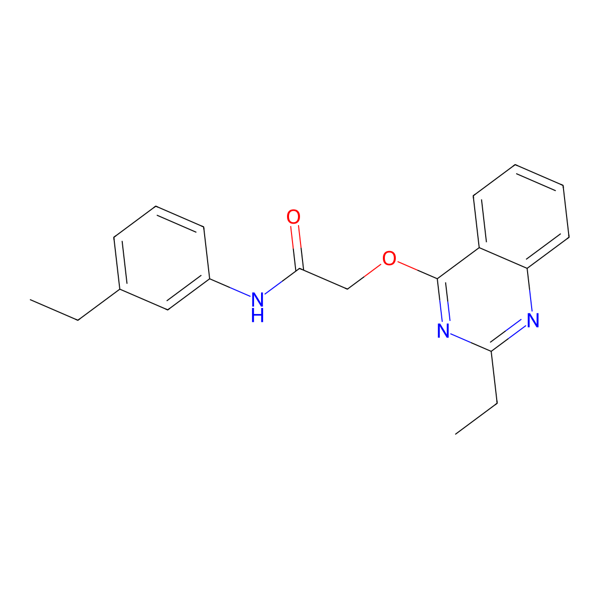 N-(3-ethylphenyl)-2-((2-ethylquinazolin-4-yl)oxy)acetamide molecular structure, CAS 1116017-21-0